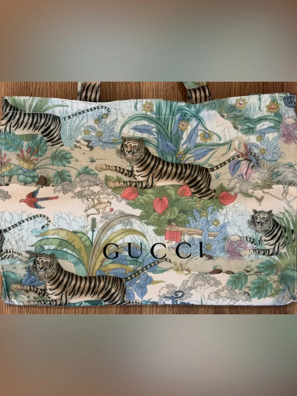 Gucci Multicolor Tiger Print Canvas Tote